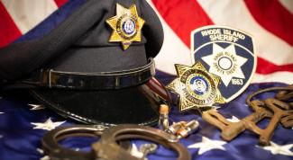 Sheriff's Cap, Badge, Handcuffs, etc